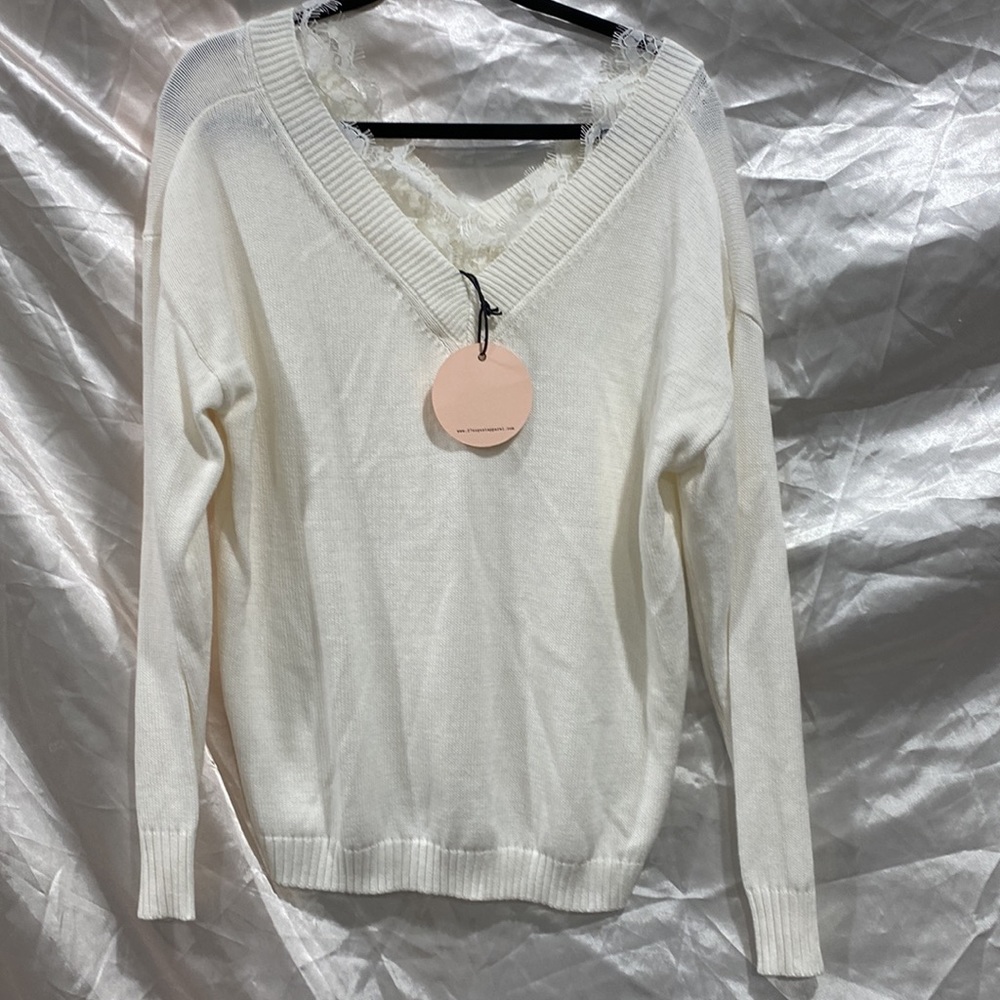 Vici After Market lace inset sweater